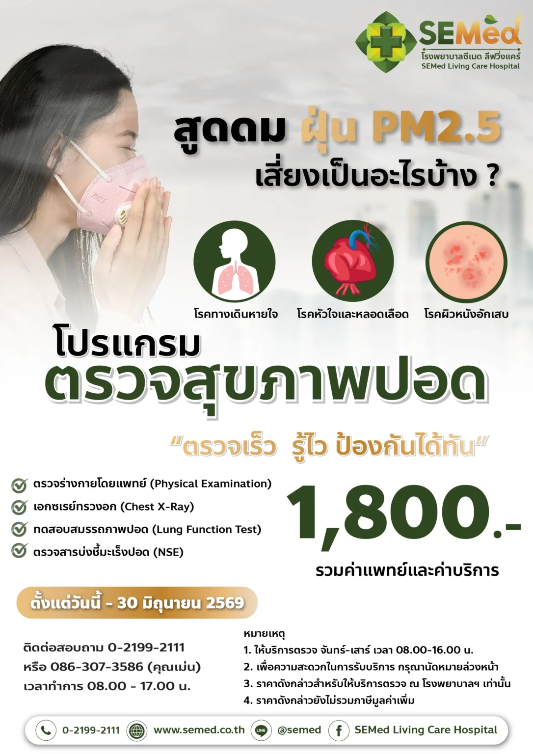 โปรแกรมตรวจสุขภาพปอด PM2.5